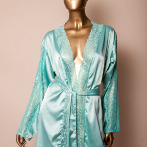 Kimono Sexy en Satín con Encaje