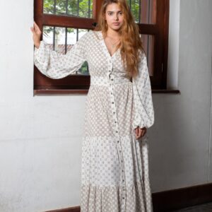 VESTIDO MARFIL ESTAMPADO RESORTWEART